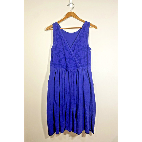 Anthropologie Daily‎ Practice Dress Womens XS Blue Sleeveless Ruched Mini Dress - Picture 2 of 4